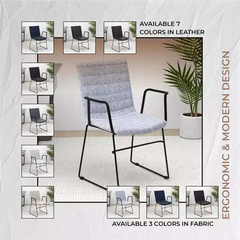Fauteuil de bureau ergonomique rembourré en cuir/polyester avec structure en acier inoxydable thermolaqué, assise et dossier rembourrés