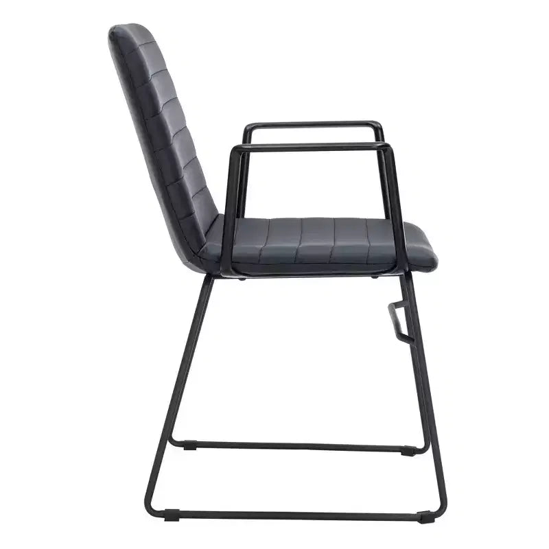 Fauteuil de bureau ergonomique rembourré en cuir/polyester avec structure en acier inoxydable thermolaqué, assise et dossier rembourrés