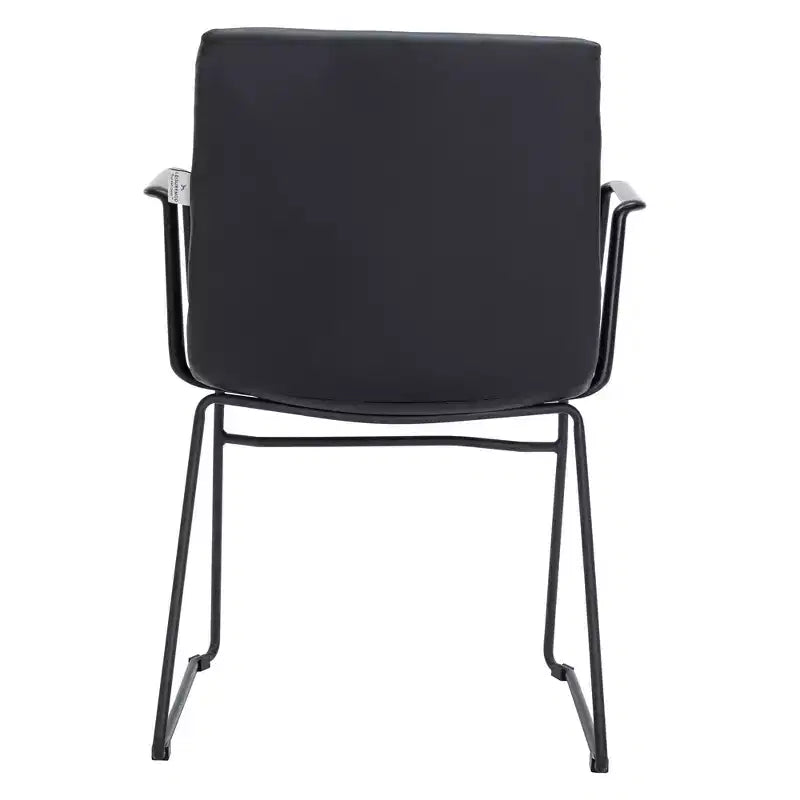 Fauteuil de bureau ergonomique rembourré en cuir/polyester avec structure en acier inoxydable thermolaqué, assise et dossier rembourrés