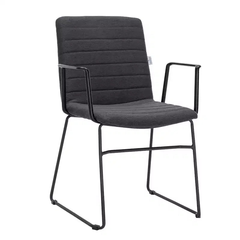Fauteuil de bureau ergonomique rembourré en cuir/polyester avec structure en acier inoxydable thermolaqué, assise et dossier rembourrés