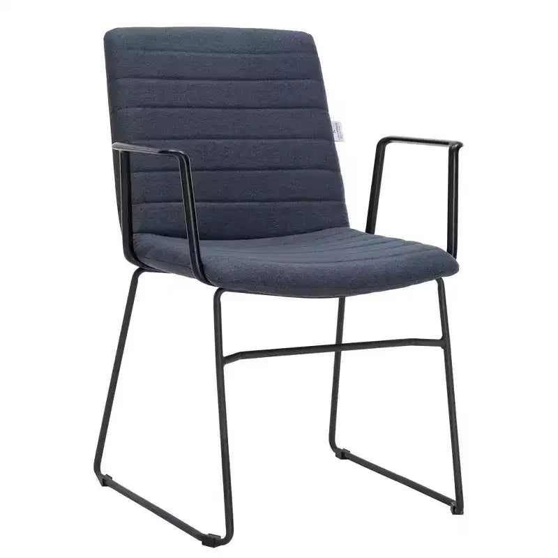 Fauteuil de bureau ergonomique rembourré en cuir/polyester avec structure en acier inoxydable thermolaqué, assise et dossier rembourrés
