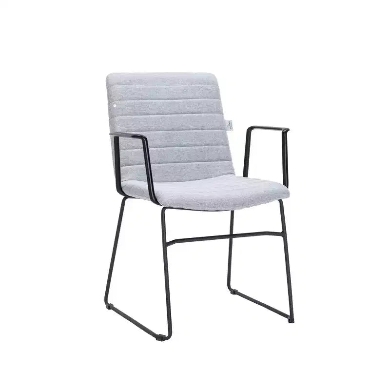 Fauteuil de bureau ergonomique rembourré en cuir/polyester avec structure en acier inoxydable thermolaqué, assise et dossier rembourrés