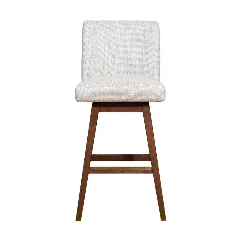 Tabouret de bar pivotant Basila en bois avec finition en tissu