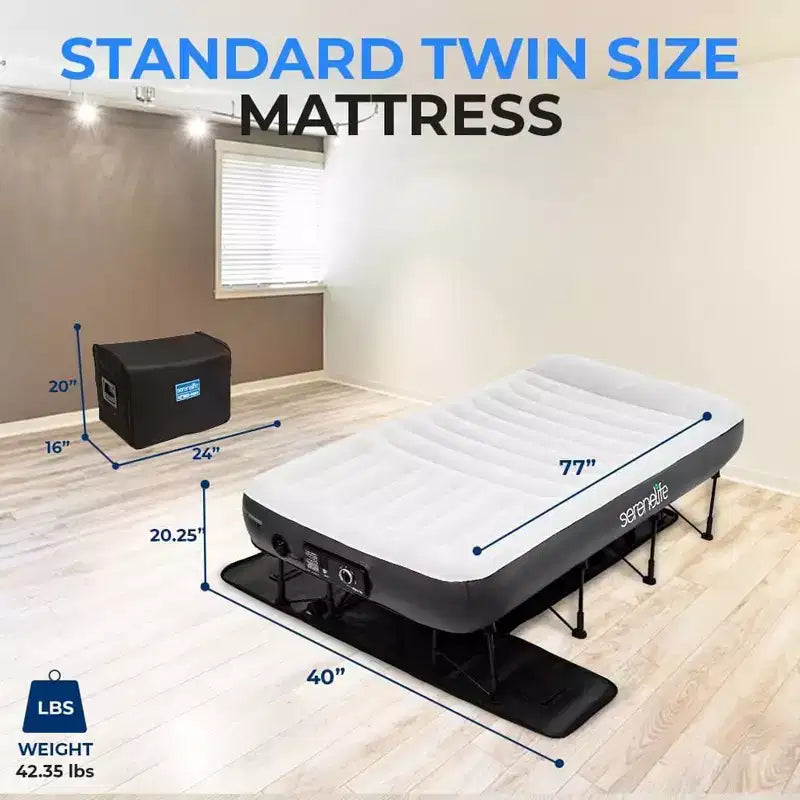 Lit d'appoint gonflable Luxe Series EZ Bed – Matelas pneumatique une place avec cadre