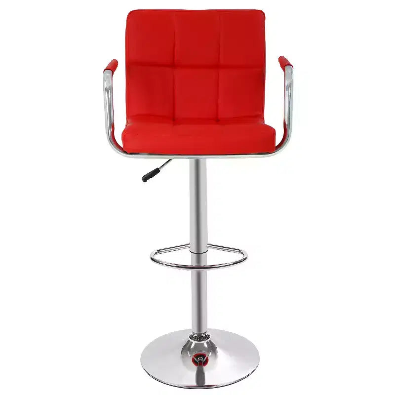 Tabourets de bar réglables en hauteur avec accoudoirs, siège en cuir PU et base chromée, chaises de bar tabourets de pub pour la maison et l'utilisation commerciale