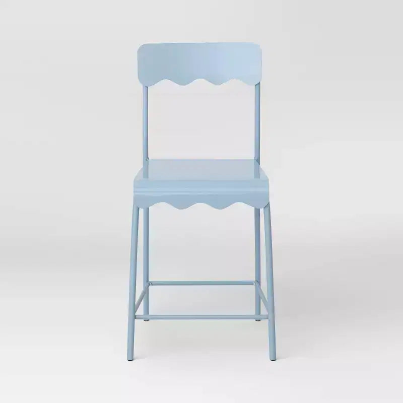 Tabouret de bar en métal ondulé de 24 po de hauteur de comptoir avec repose-pieds