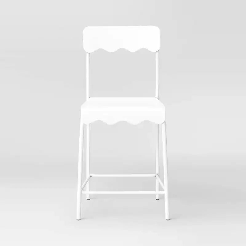 Tabouret de bar en métal ondulé de 24 po de hauteur de comptoir avec repose-pieds